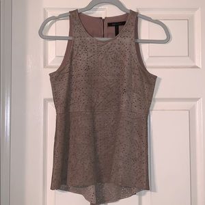 BCBG MaxAzria brown suede top size XS